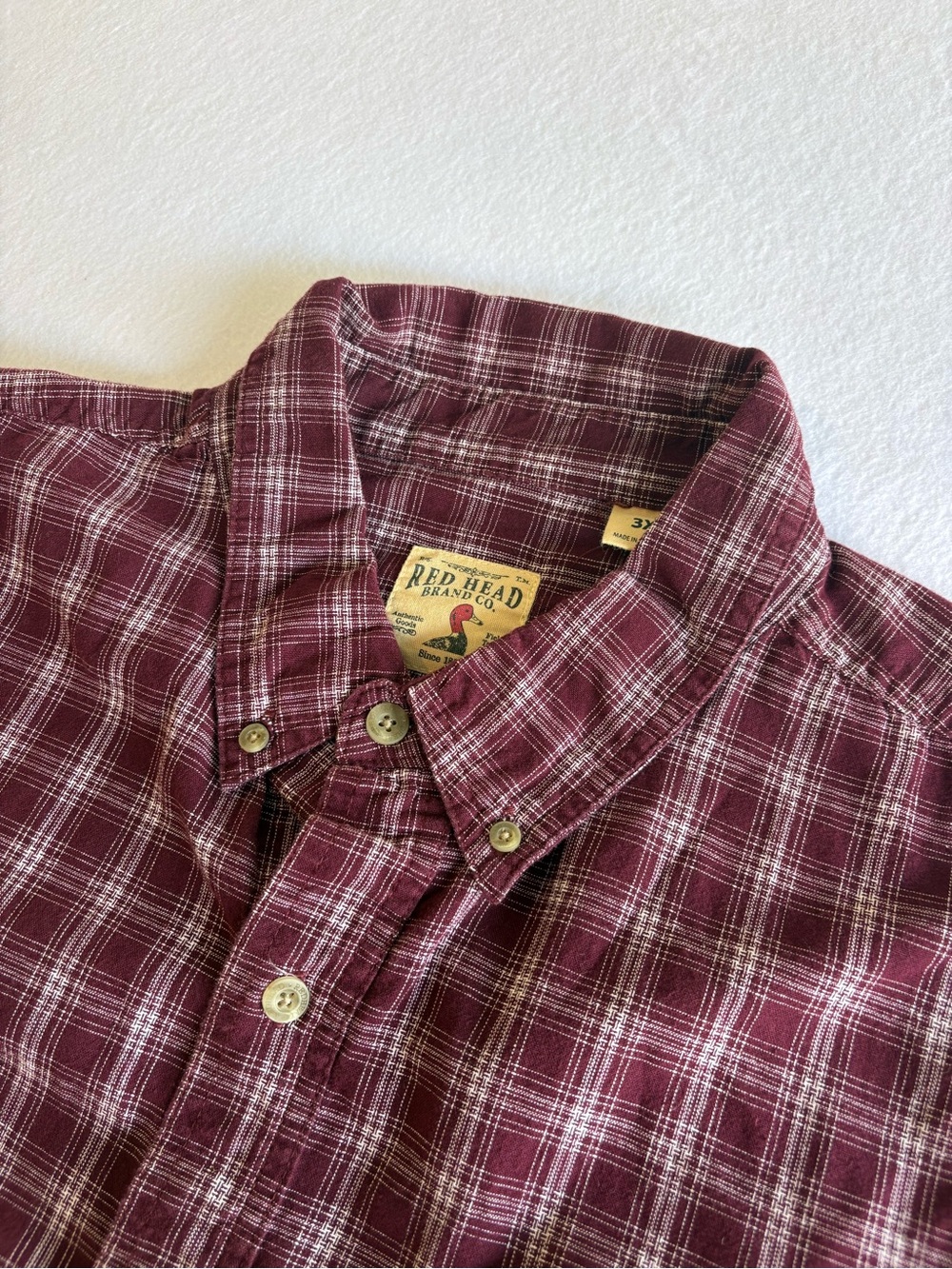 Red Head Brand Co Men's Burgundy Plaid Button-Down Shirt